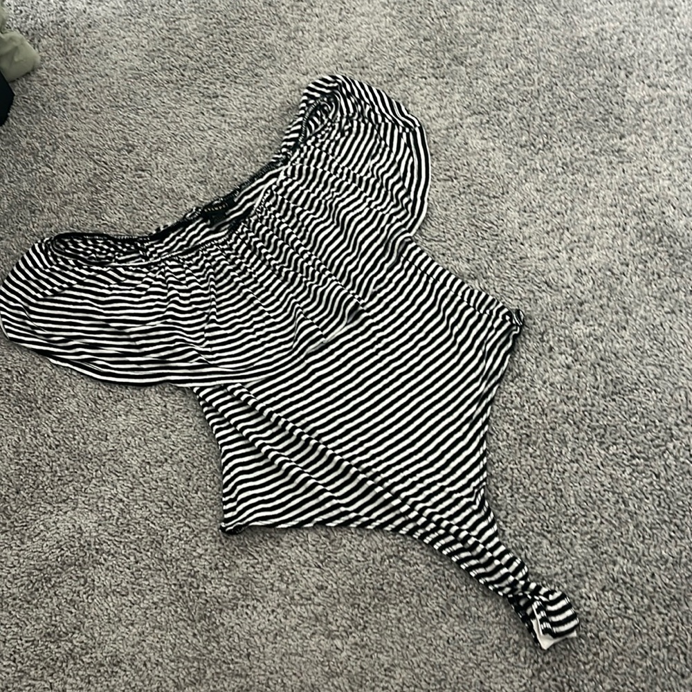 Black & White One Piece, Off Shoulder